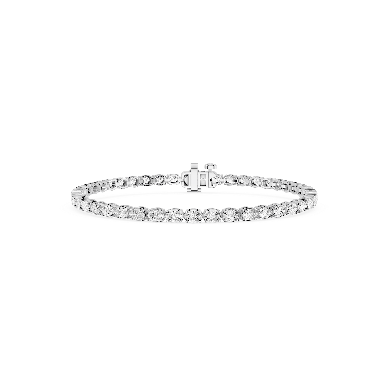 Oval Lab Grown Diamond East-West Four Prong Tennis Bracelet