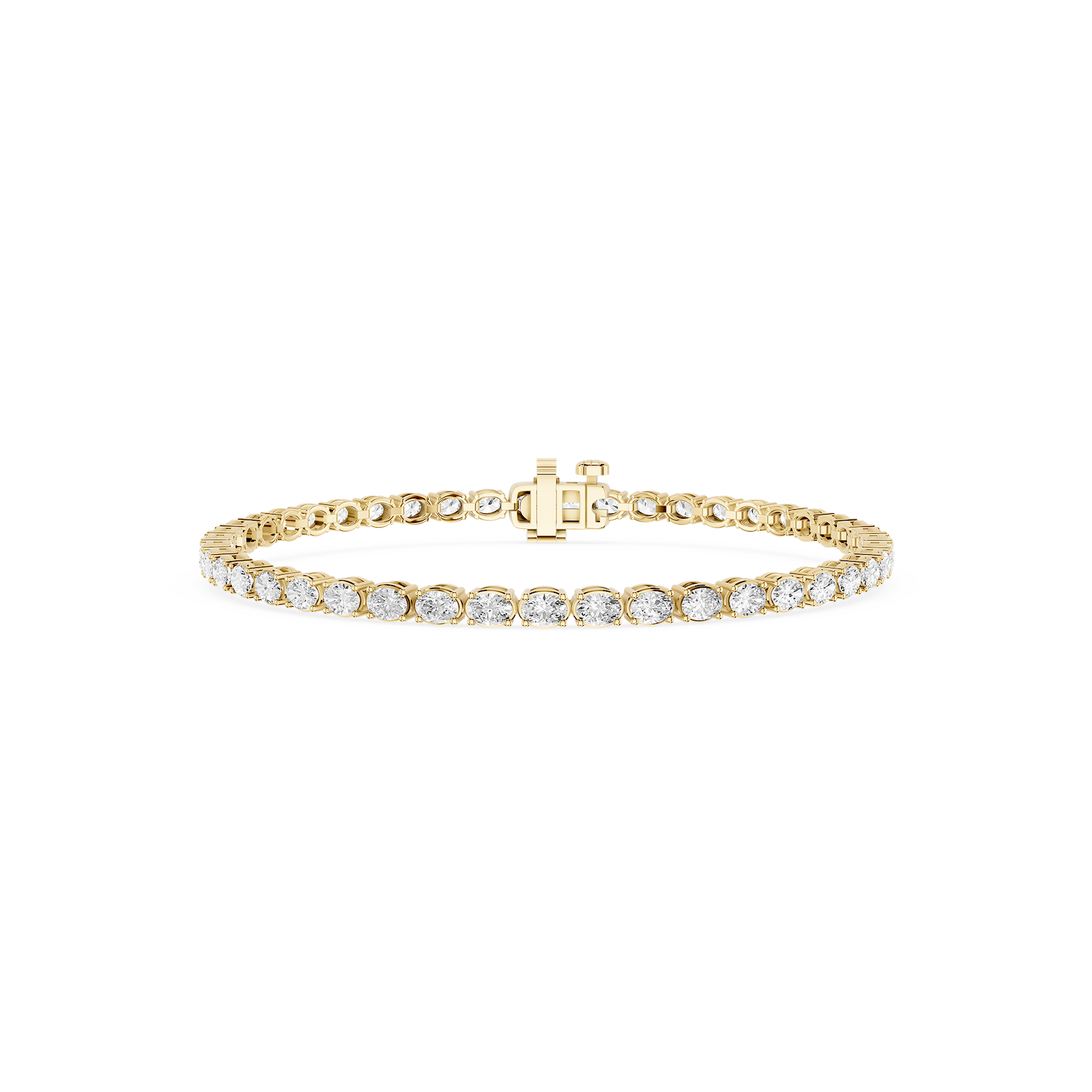 Oval Lab Grown Diamond East-West Four Prong Tennis Bracelet