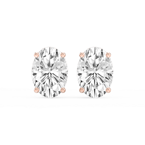 Oval Lab Grown Diamond Hidden Halo Stud Earrings