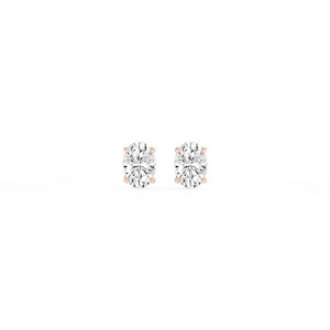 Oval Lab Grown Diamond Hidden Halo Stud Earrings