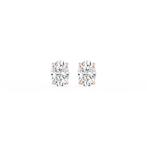 Oval Lab Grown Diamond Hidden Halo Stud Earrings