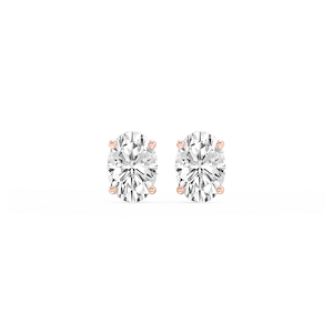 Oval Lab Grown Diamond Hidden Halo Stud Earrings
