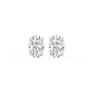 Oval Lab Grown Diamond Hidden Halo Stud Earrings