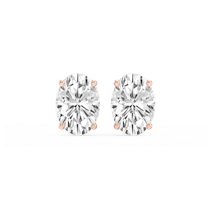 Oval Lab Grown Diamond Hidden Halo Stud Earrings