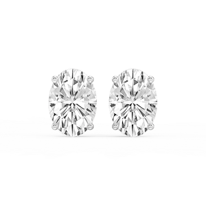 Oval Lab Grown Diamond Hidden Halo Stud Earrings