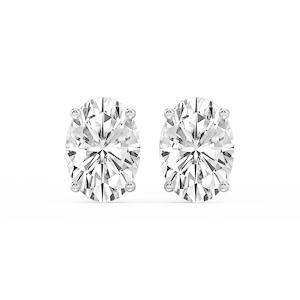 Oval Lab Grown Diamond Hidden Halo Stud Earrings