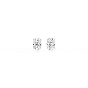 Oval Lab Grown Diamond Hidden Halo Stud Earrings
