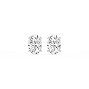 Oval Lab Grown Diamond Hidden Halo Stud Earrings
