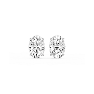Oval Lab Grown Diamond Hidden Halo Stud Earrings