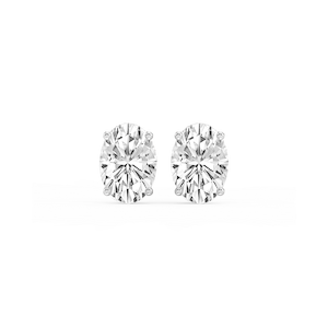 Oval Lab Grown Diamond Hidden Halo Stud Earrings