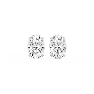Oval Lab Grown Diamond Hidden Halo Stud Earrings