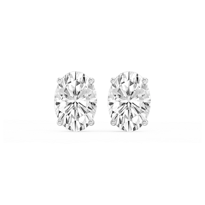 Oval Lab Grown Diamond Hidden Halo Stud Earrings