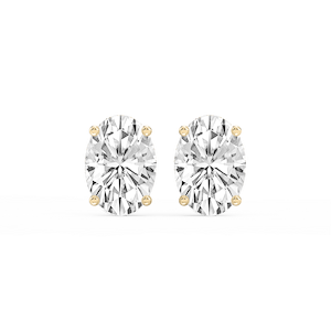 Oval Lab Grown Diamond Hidden Halo Stud Earrings