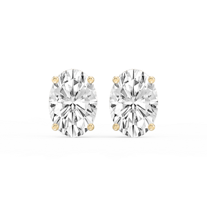 Oval Lab Grown Diamond Hidden Halo Stud Earrings