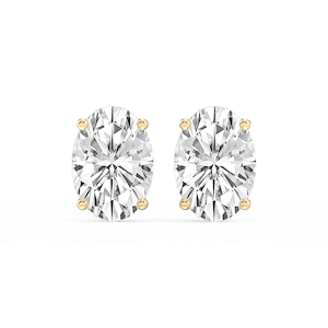 Oval Lab Grown Diamond Hidden Halo Stud Earrings
