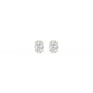 Oval Lab Grown Diamond Hidden Halo Stud Earrings