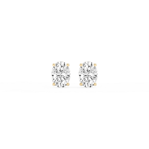 Oval Lab Grown Diamond Hidden Halo Stud Earrings