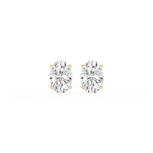 Oval Lab Grown Diamond Hidden Halo Stud Earrings