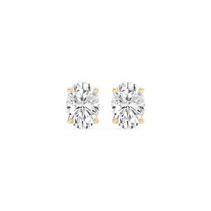 Oval Lab Grown Diamond Hidden Halo Stud Earrings