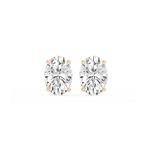 Oval Lab Grown Diamond Hidden Halo Stud Earrings