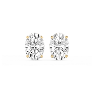 Oval Lab Grown Diamond Hidden Halo Stud Earrings