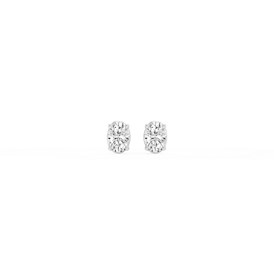 Oval Lab Grown Diamond Classic Four Prong Threaded Back Stud Earrings