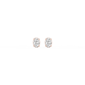 Oval Lab Grown Diamond Classic Four Prong Threaded Back Stud Earrings