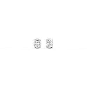 Oval Lab Grown Diamond Classic Four Prong Threaded Back Stud Earrings