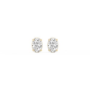 Oval Lab Grown Diamond Classic Four Prong Threaded Back Stud Earrings