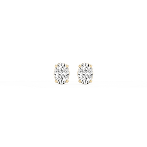 Oval Lab Grown Diamond Classic Four Prong Threaded Back Stud Earrings