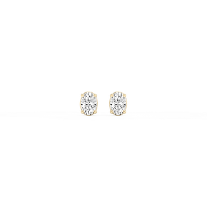 Oval Lab Grown Diamond Classic Four Prong Threaded Back Stud Earrings