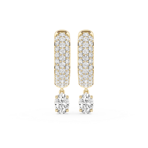 Oval Lab Grown Diamond Pave Hoop Drop Earrings