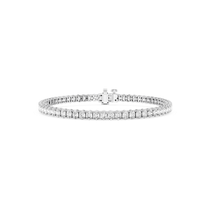 Oval Lab Grown Diamond Four Prong Tennis Bracelet - 7 Inches