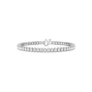 Oval Lab Grown Diamond Four Prong Tennis Bracelet - 7 Inches
