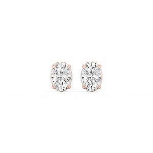 Oval Lab Grown Diamond Classic Four Prong Stud Earrings