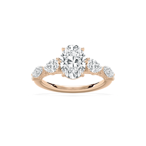 Dana 3 ctw Oval Lab Grown Diamond Scroll Side Stone Engagement Ring