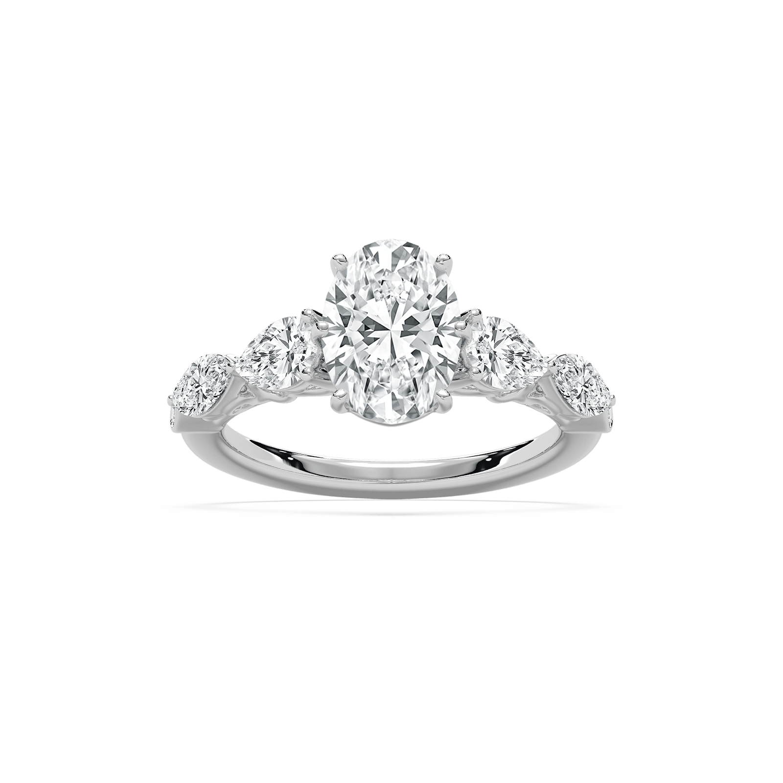 Oval Scroll Engagement Ring in Rose Gold