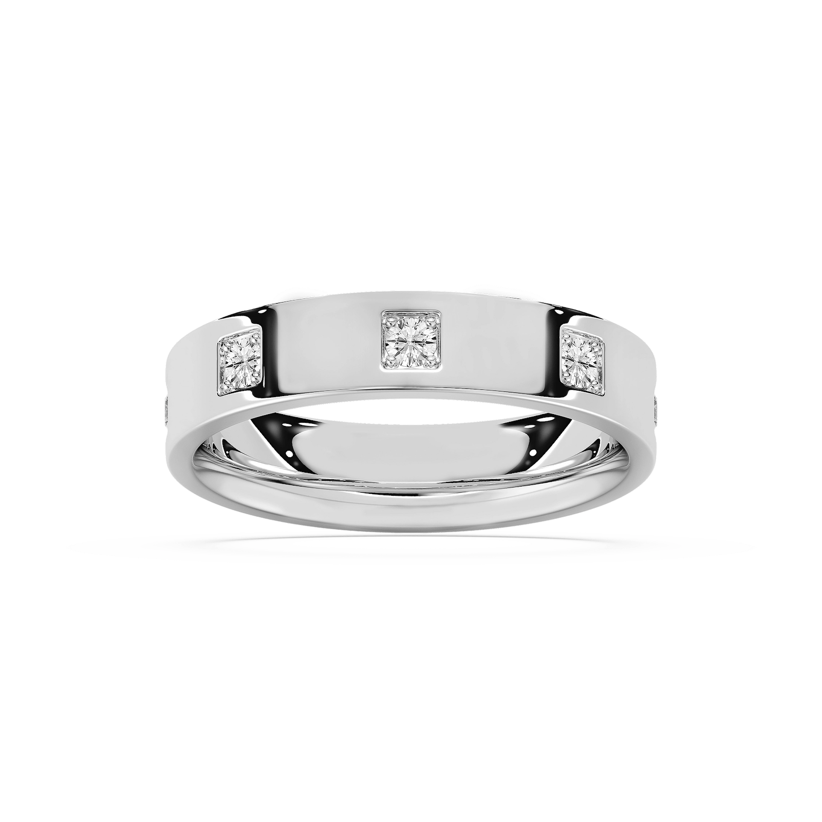 Owen Flat Edge Band in Rose Gold