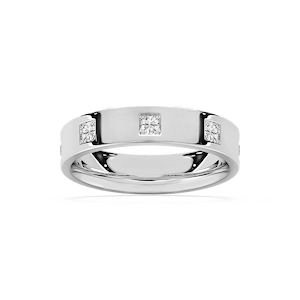 Owen 3/4 ctw Round Lab Grown Diamond Station Flat Wedding Band