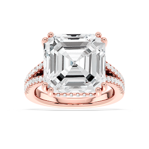 Paisley 15 ctw Asscher Lab Grown Diamond Split Shank Hidden Halo Engagement Ring - Signature Collection