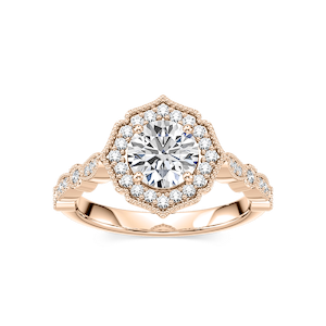 Paris Lab Grown Diamond Vintage Milgrain Halo Engagement Ring