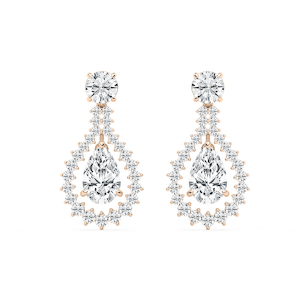 7 ⅛ ctw Pear and Round Lab Grown Diamond Drop Earrings