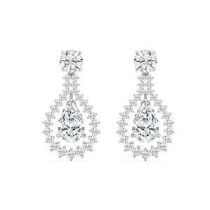 7 ⅛ ctw Pear and Round Lab Grown Diamond Drop Earrings