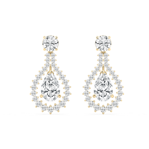 7 ⅛ ctw Pear and Round Lab Grown Diamond Drop Earrings