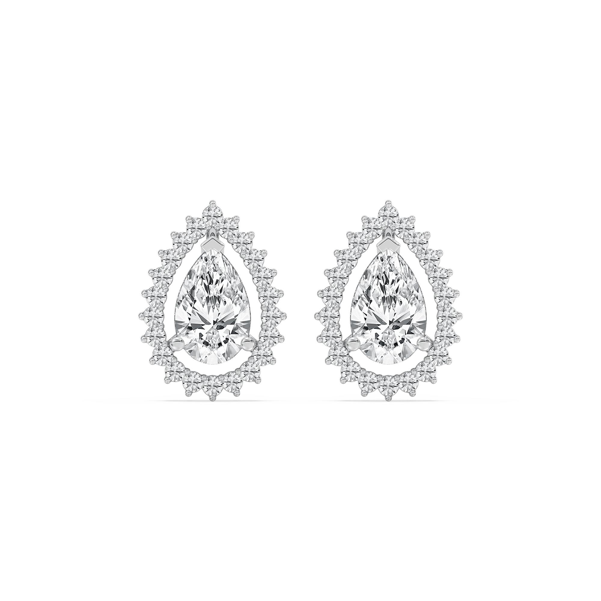Parisian Pear Stud Earrings in Rose Gold