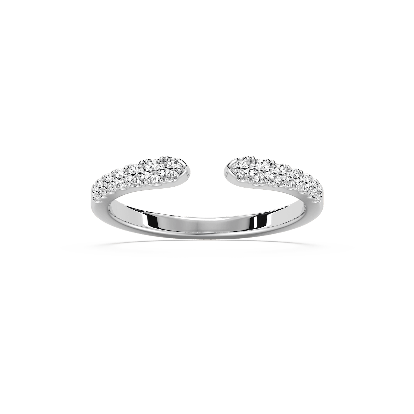 Shown in 14K White Gold|lab grown diamond open band in 14k white gold