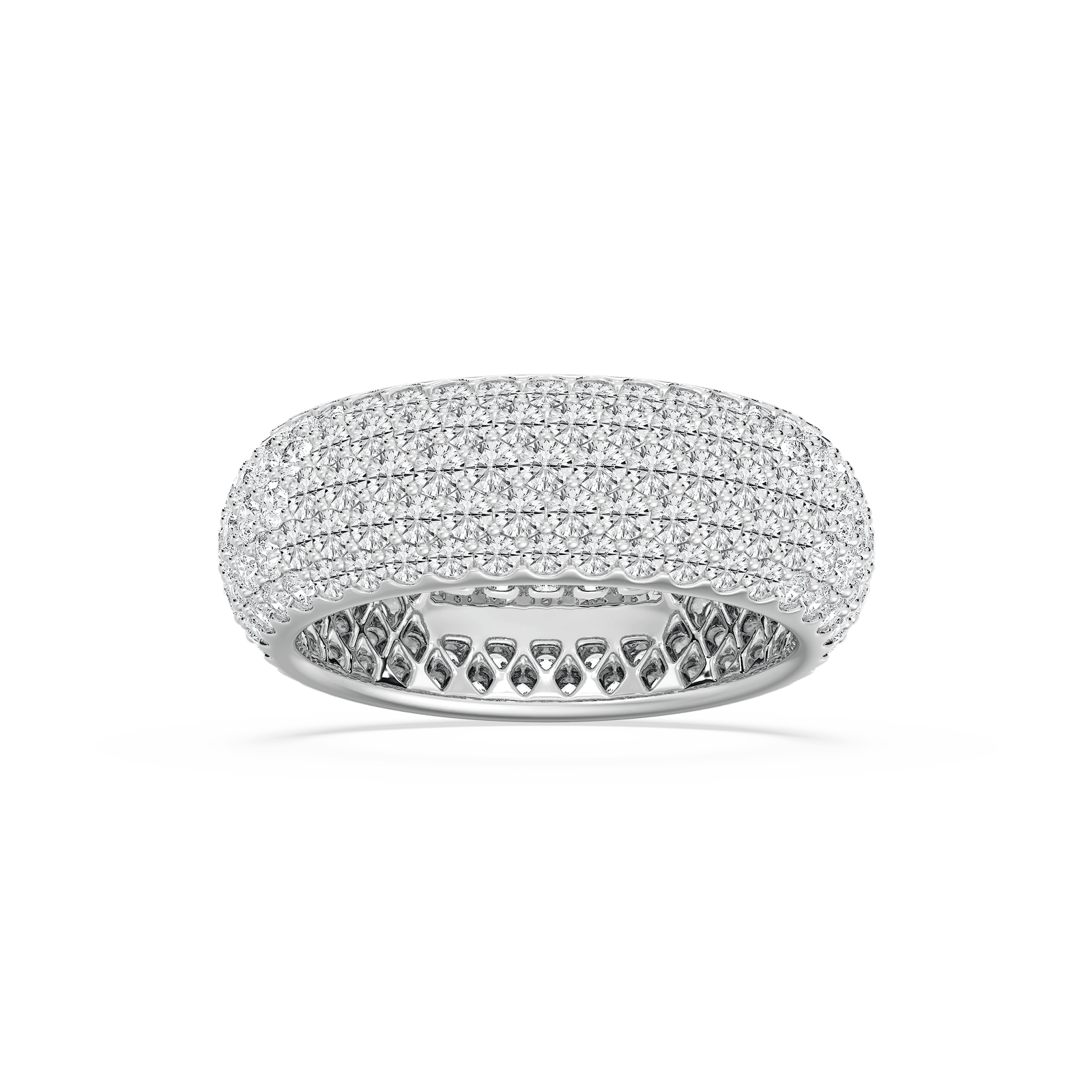 Pave Dome Eternity Band in Rose Gold