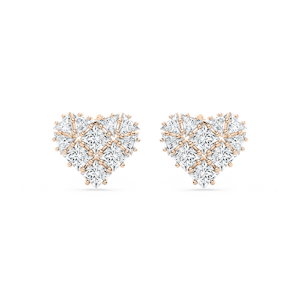 3 ¹/₅ ctw Princess & Trillion Lab Grown Diamond Pavé Heart Stud Earrings