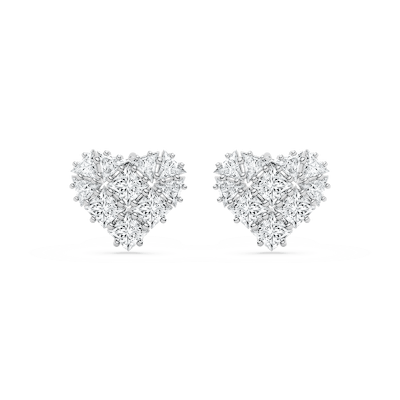 3 ¹/₅ ctw Princess & Trillion Lab Grown Diamond Pavé Heart Stud Earrings