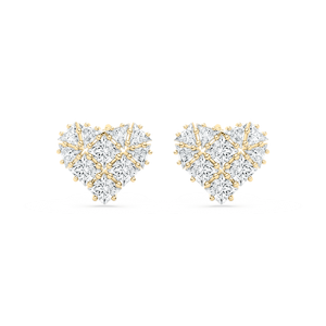3 ¹/₅ ctw Princess & Trillion Lab Grown Diamond Pavé Heart Stud Earrings